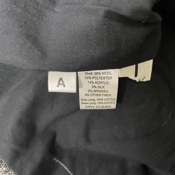 ANN TAYLOR LOFT Petites Blazer Wool Tweed Ruffled Peplum Jacket Womens 0 P Gray - Picture 11 of 11